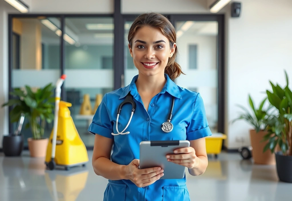 A friendly CleaningLab team member smiling and ready to assist clients with cleaning inquiries.