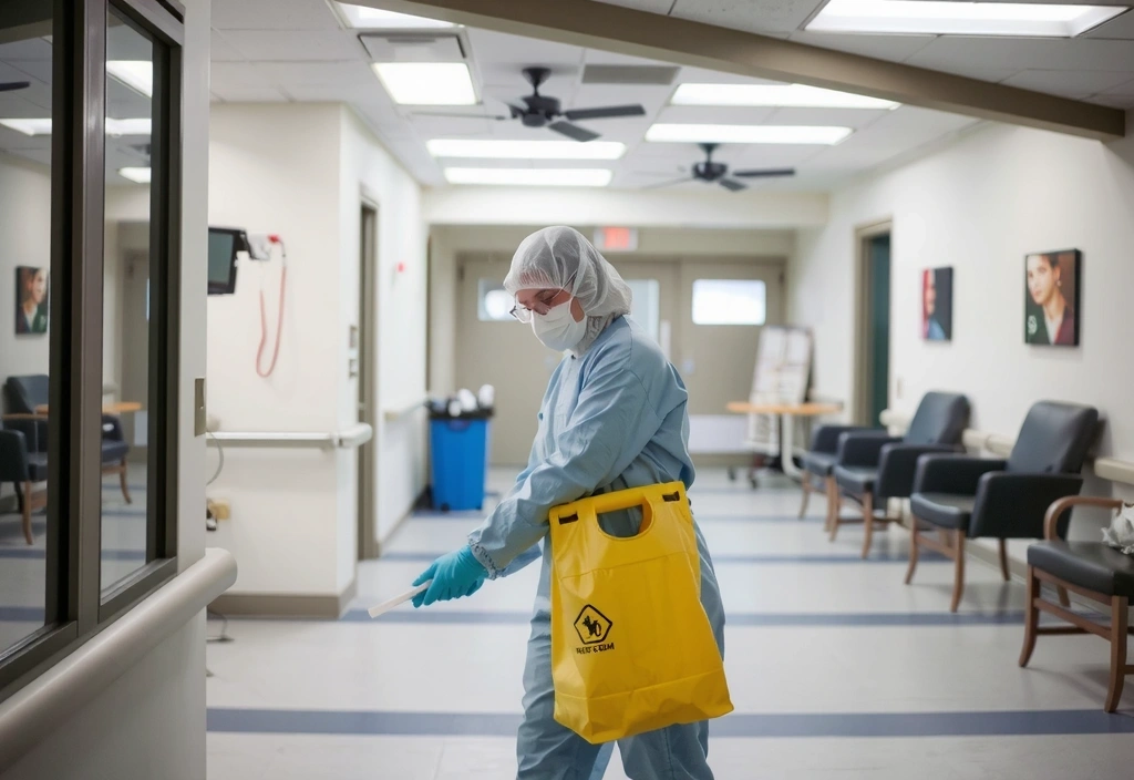 CleaningLab professional disinfecting surfaces in a healthcare facility