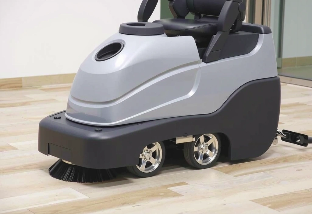 High-efficiency floor scrubber and polisher